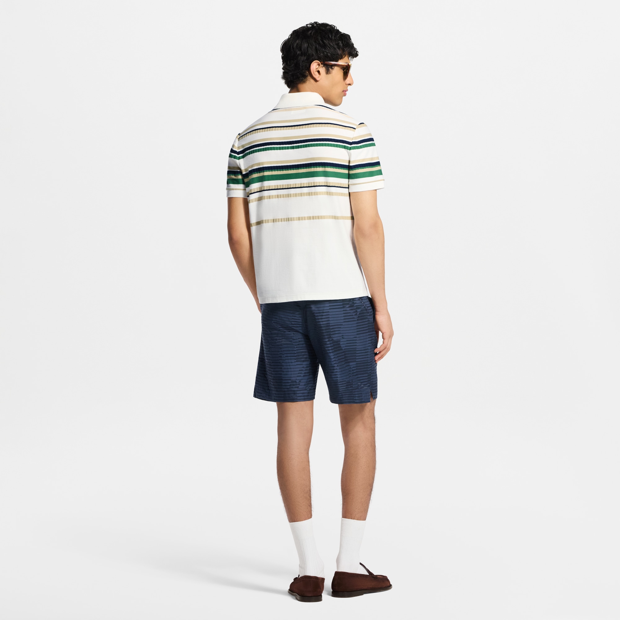 Striped Textured Short-Sleeved Polo Shirt - Men - Ready-to-Wear